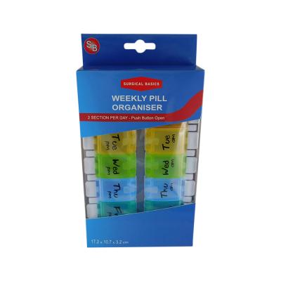 Surgical Basics Pill Box Weekly Pill Planner Removable (2 per day AM/PM) Medium (17.2 x 10.7 x 3.2cm)